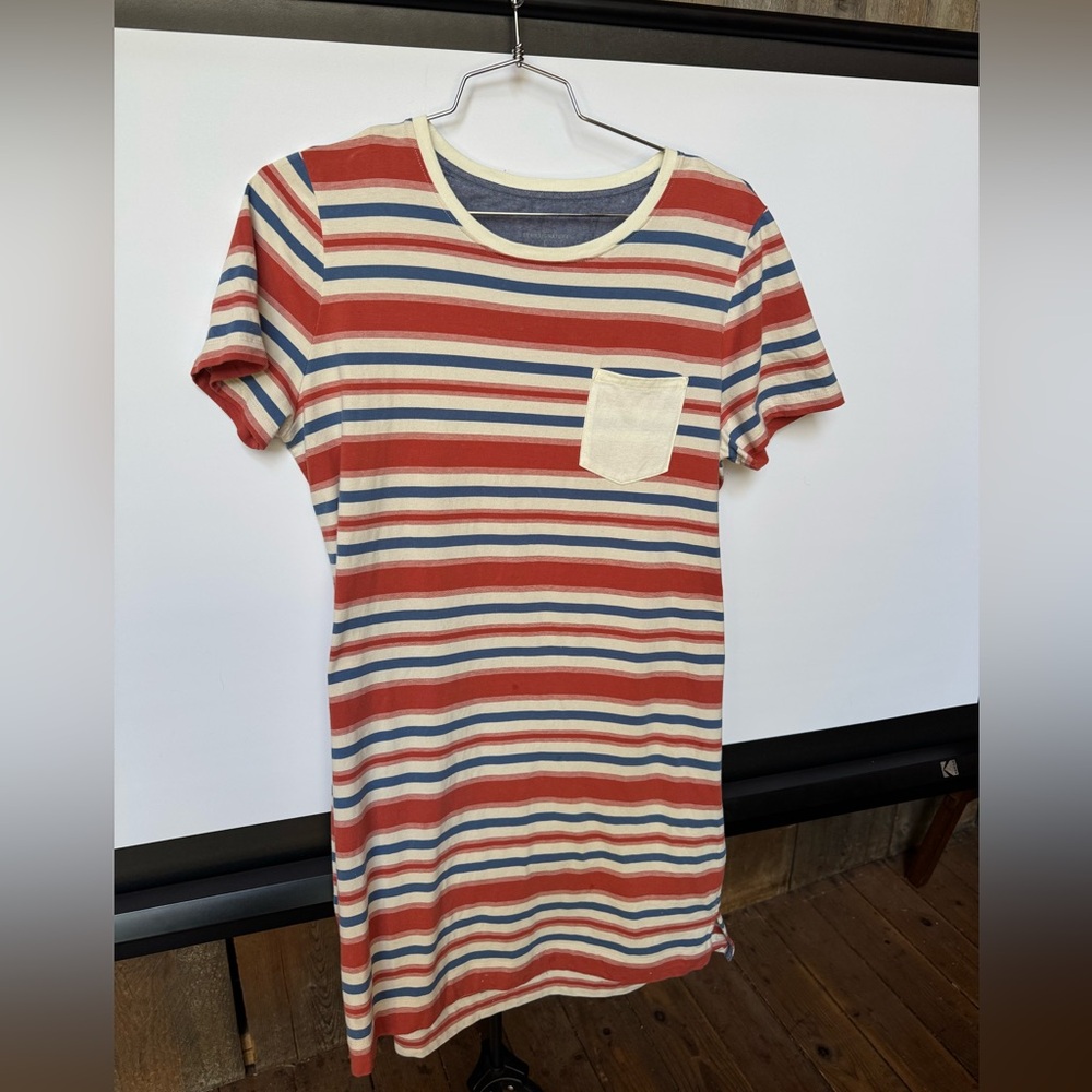 LL Bean Signature Pocket Tee Striped Dress